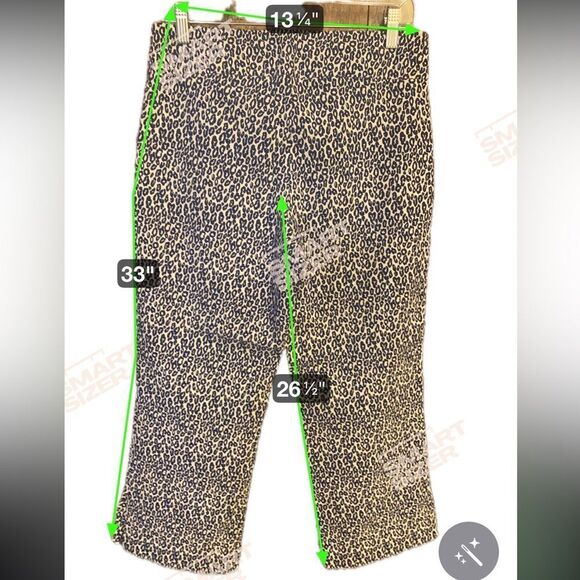 Estelle and Finn 6 Luxury Stretch Navy Blue Patterned Elastic Waist Capri Pants - Picture 9 of 9